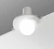 Incasso Eva Fan Europe montato nel cartongesso con lampadina a globo