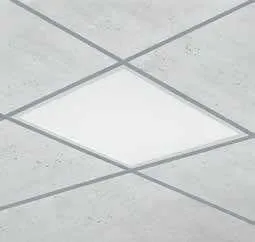 Pannelli LED Panel IP65 Fan Europe in un controsoffitto a quadrotte