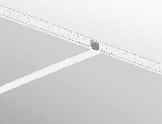 Profilo Bend Fan Europe a incasso nel soffitto, dettaglio della linea di luce