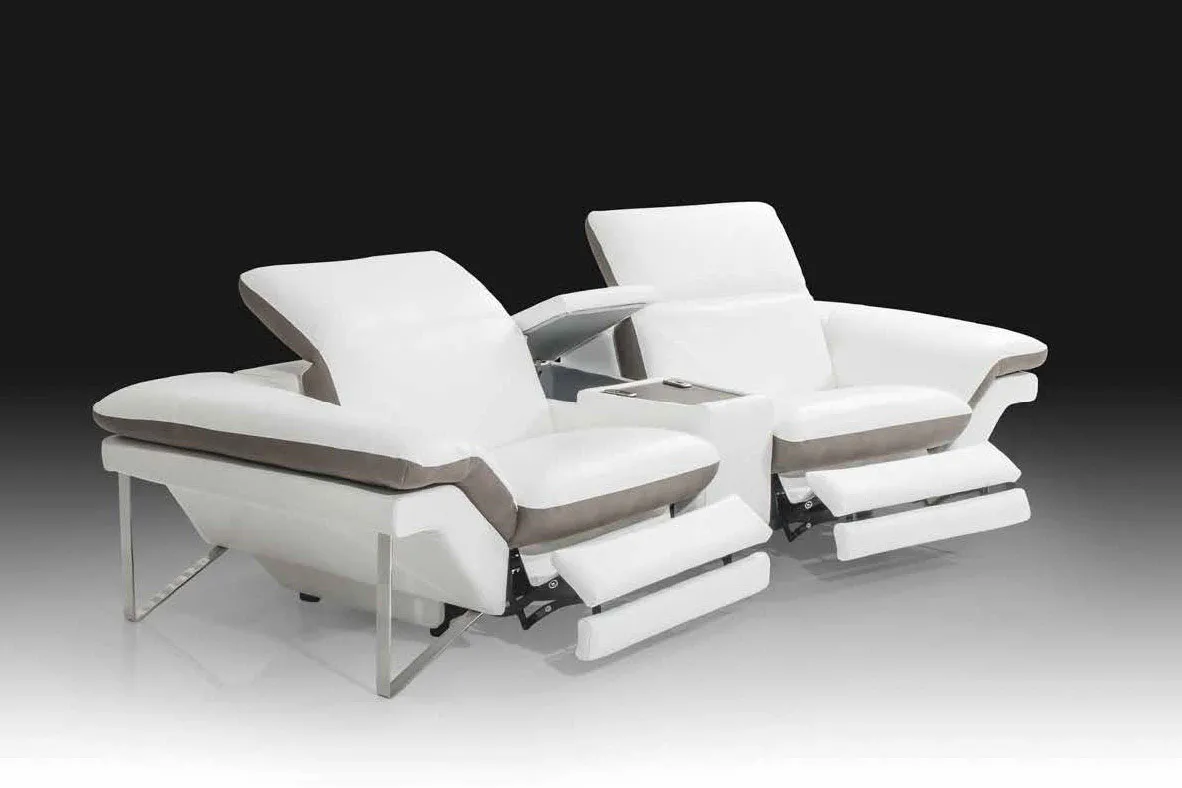 Divano Kronos Max Sofà bicolore con sedute relax aperte e tavolino centrale