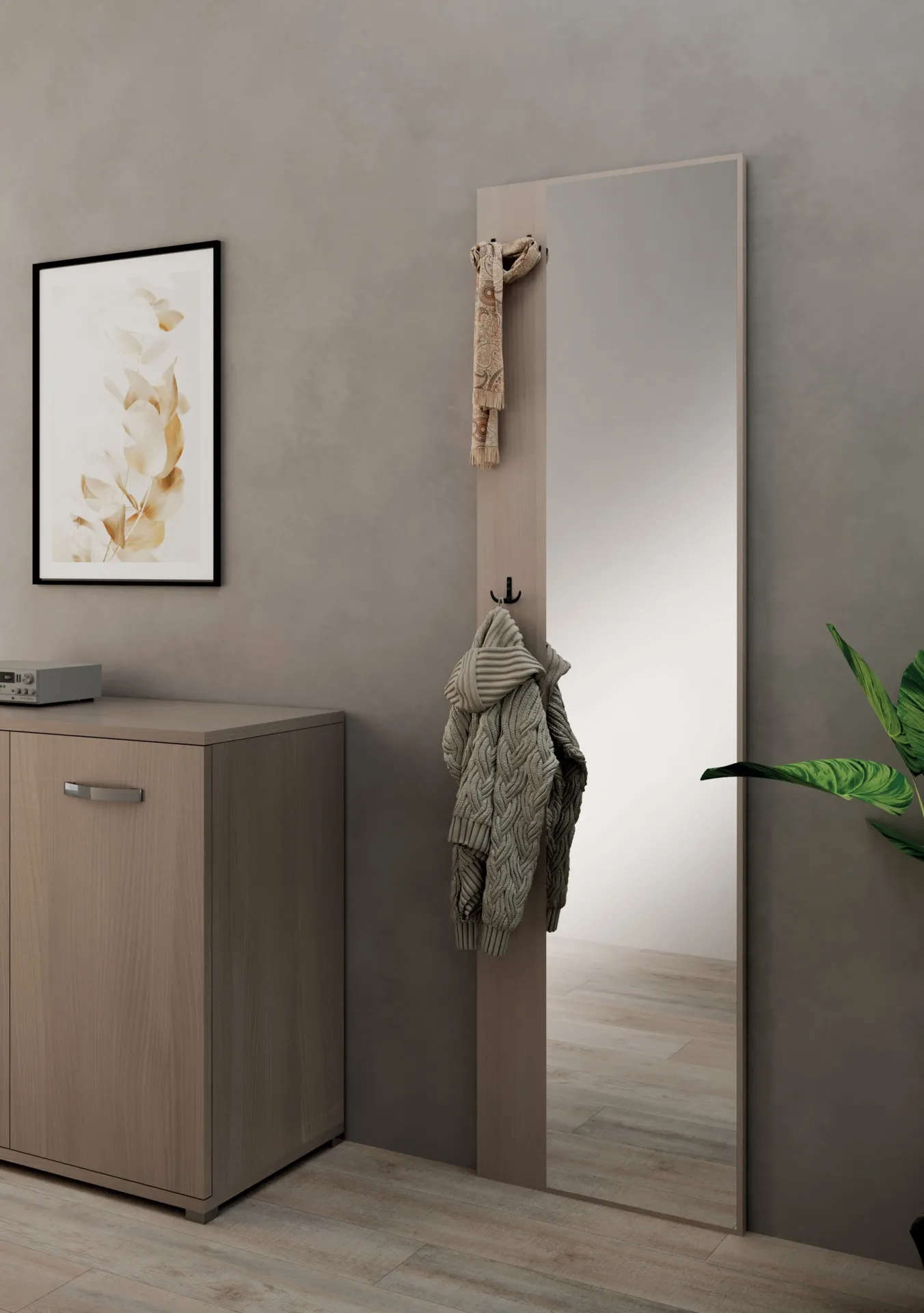 Specchio da parete H 182 Style Project Imba in un ingresso con ganci
