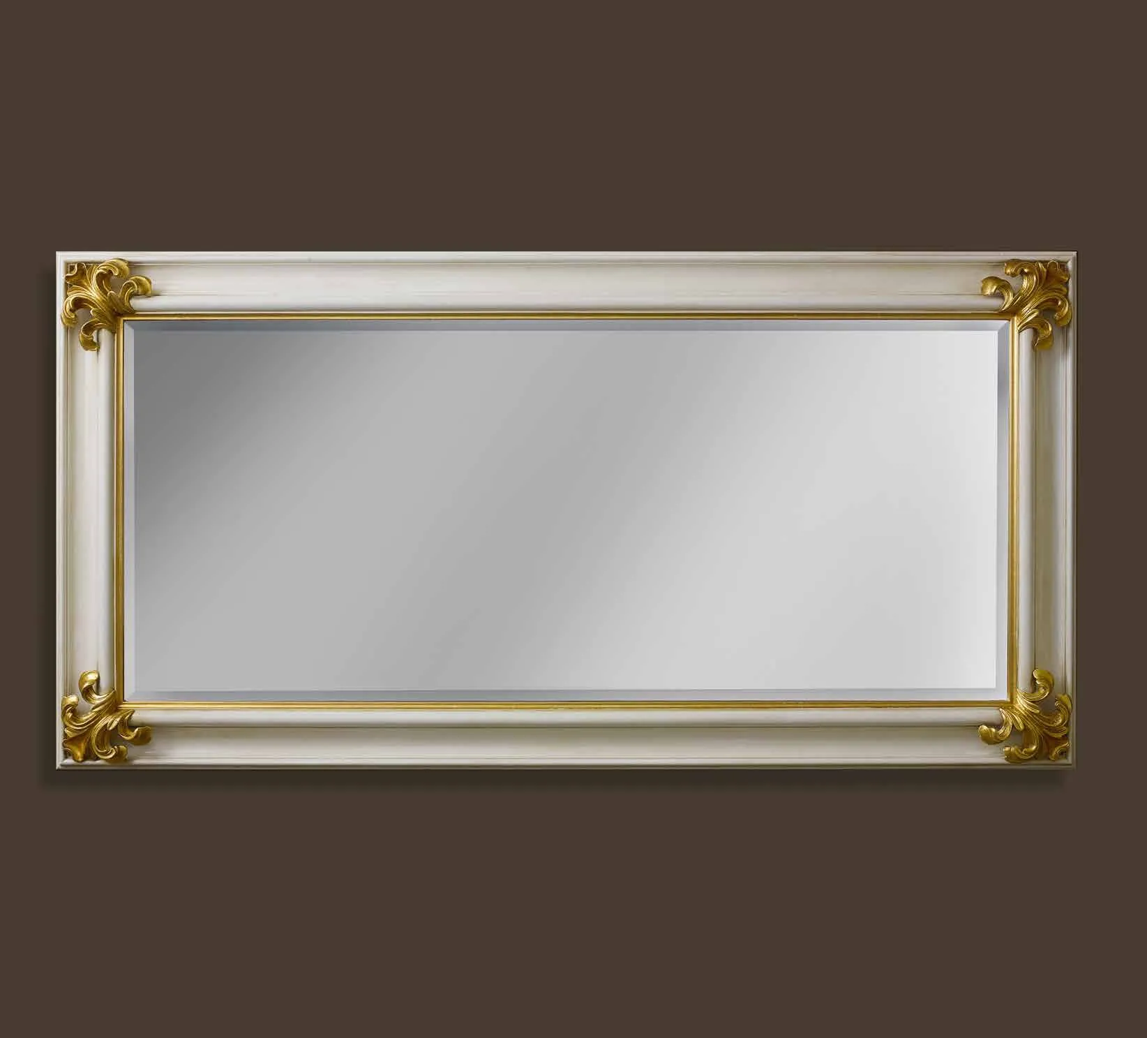 Specchiera SP 6200 Imba avorio con angoli in foglia oro