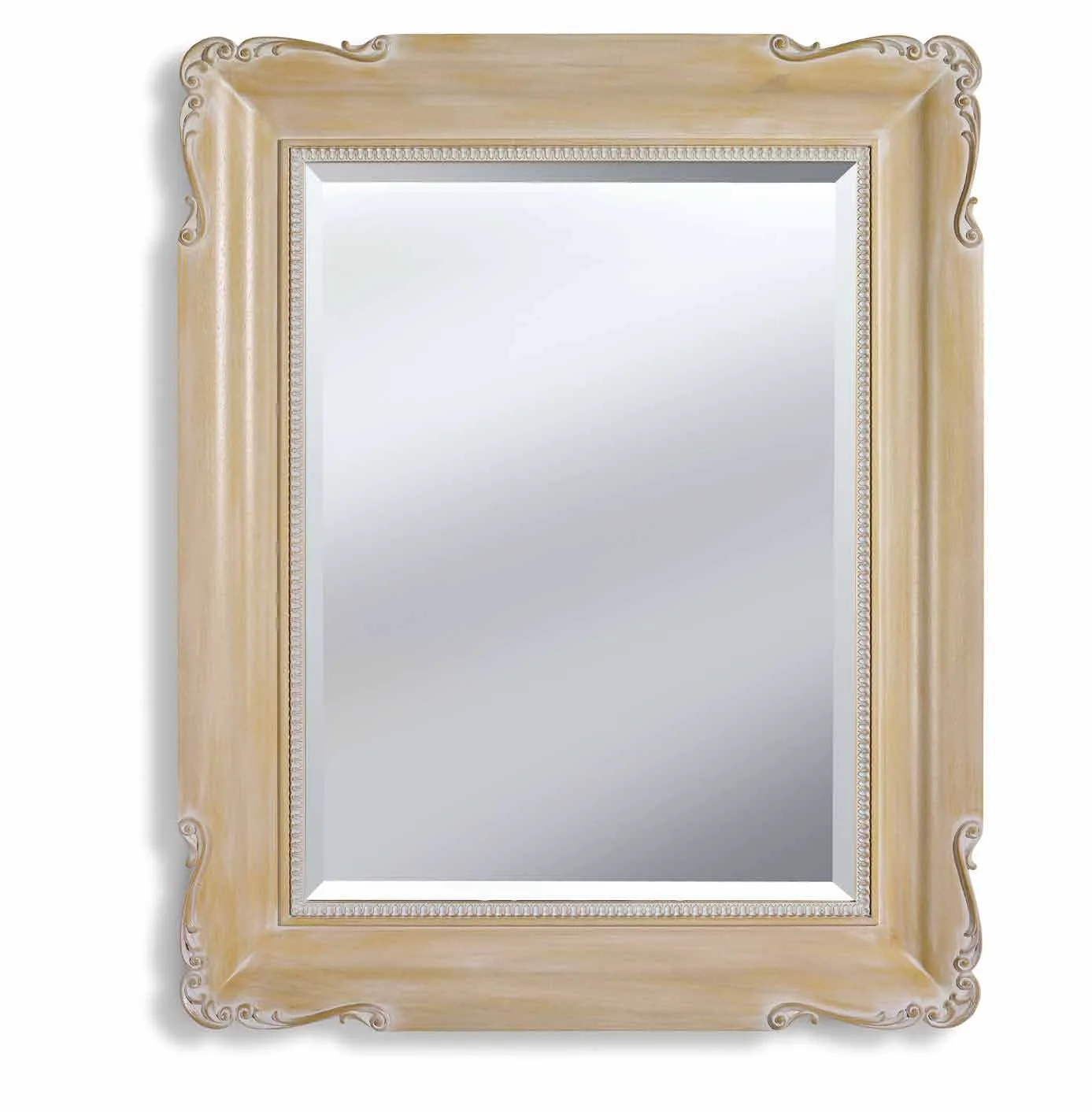Specchiera SP 6230 Imba avorio e argento con angoli sagomati