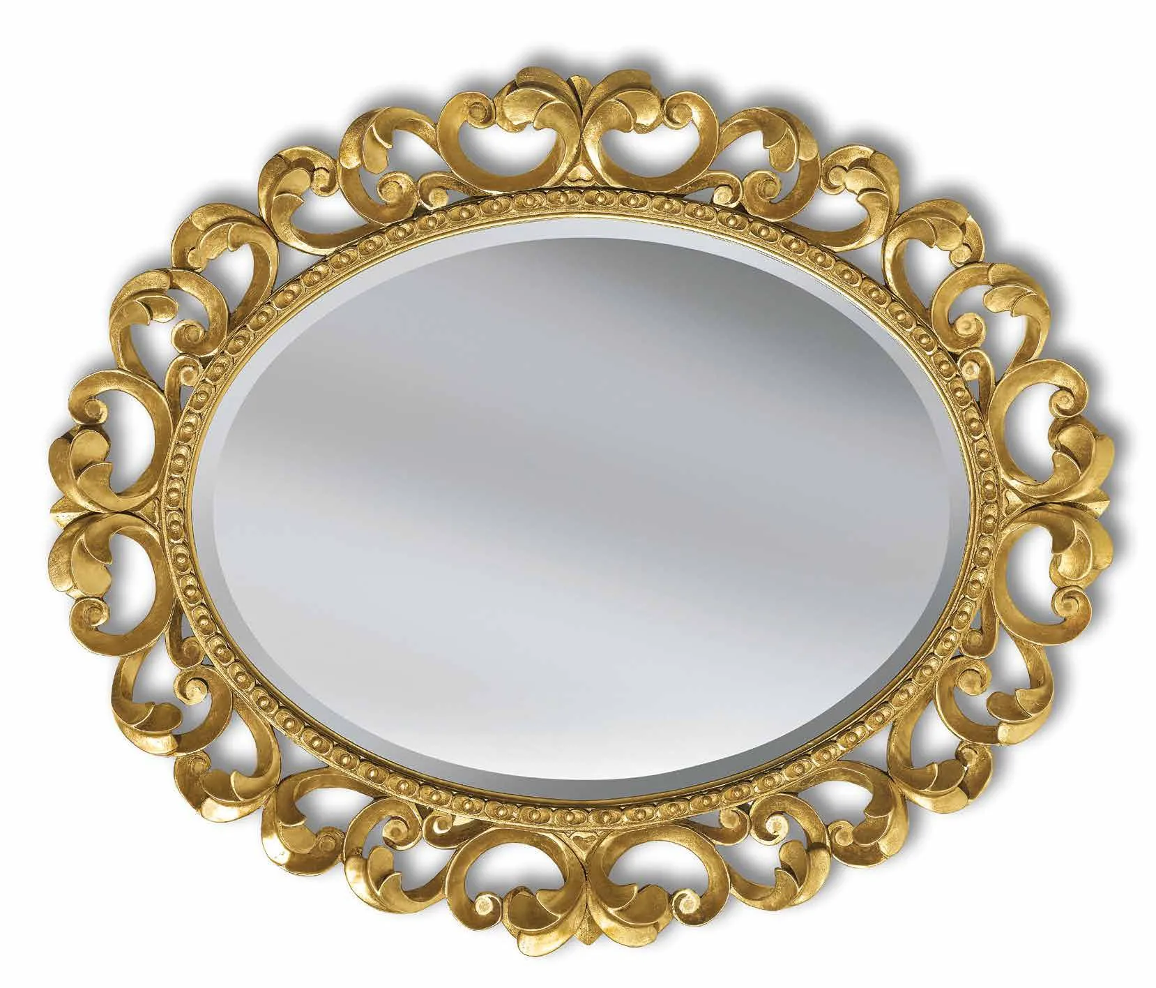 Specchiera SP 7270 Imba ovale traforata in finitura oro