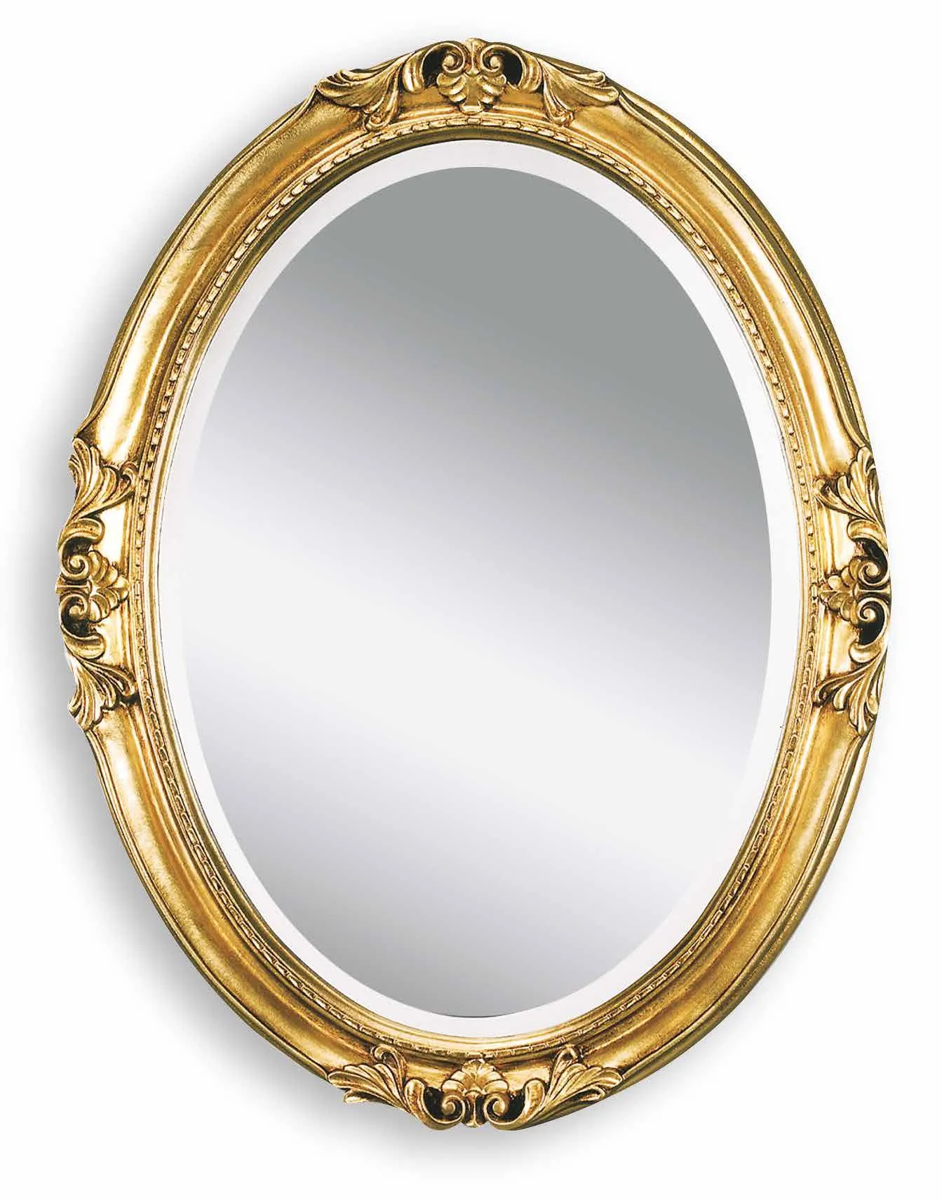 Specchiera SP 7470 Imba ovale dorata con fregi laterali