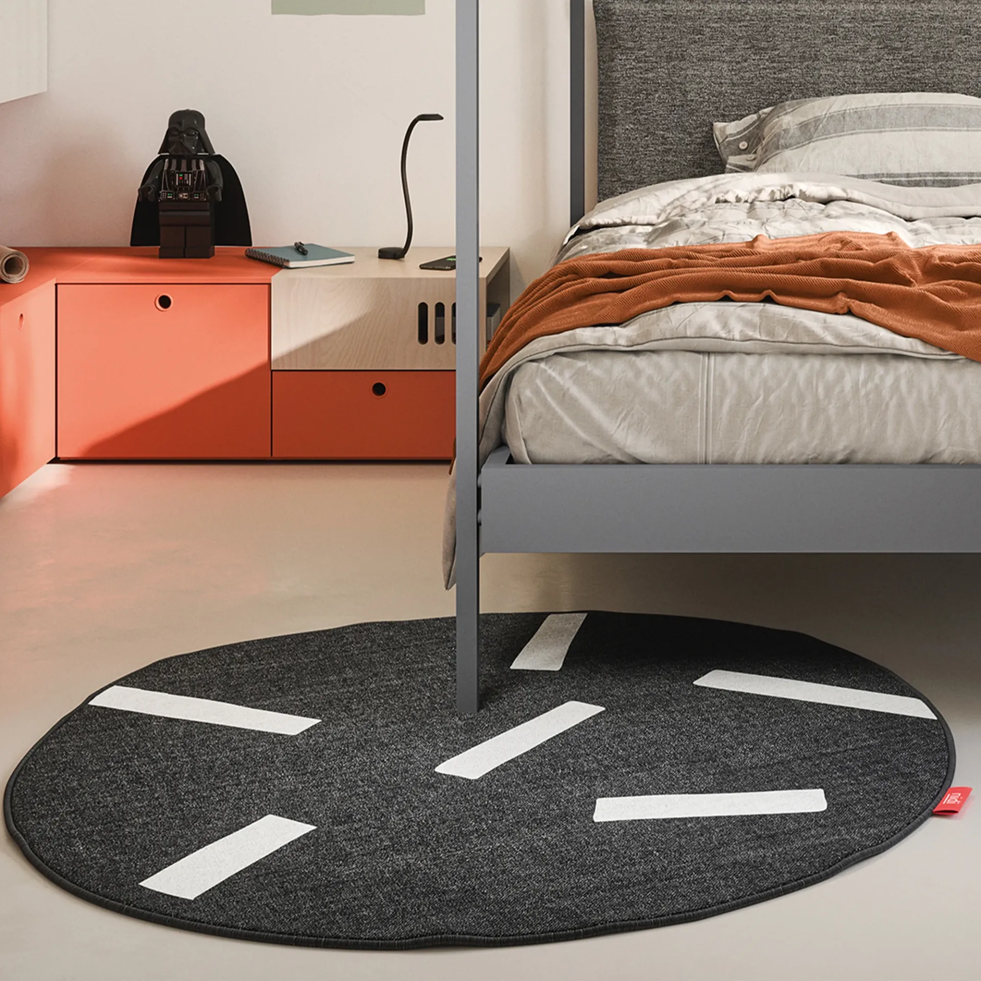 Tappeto Planet Nidi ai piedi del letto grigio