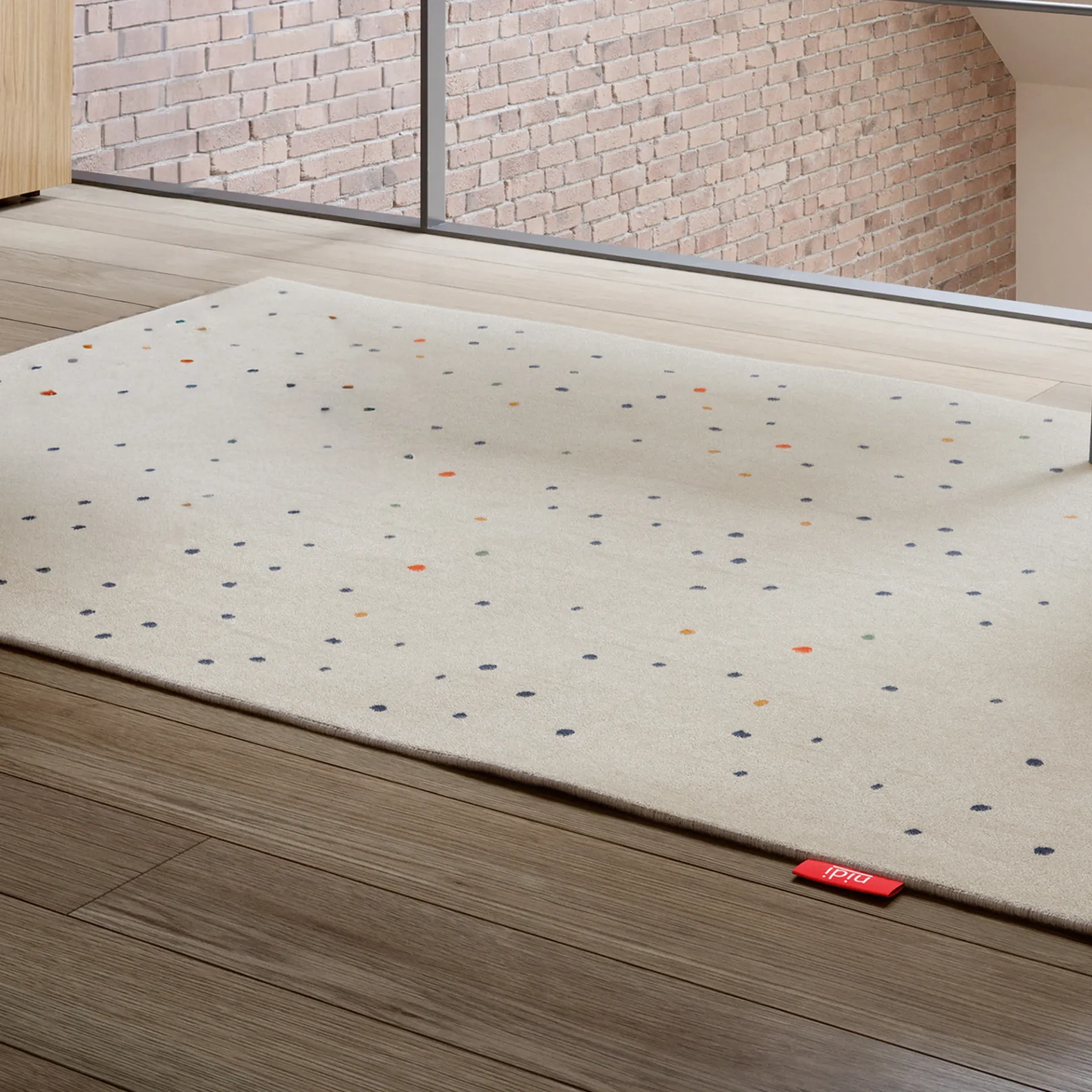 Dettaglio del tappeto Stars Nidi beige con stelline