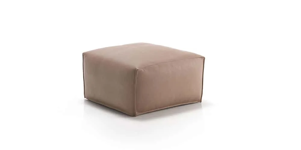 Pouf Kos Rosini in tessuto tortora