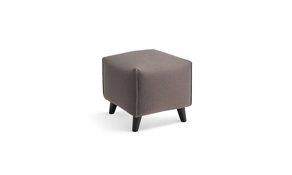 Pouf Iris Rosini grigio su gambe nere