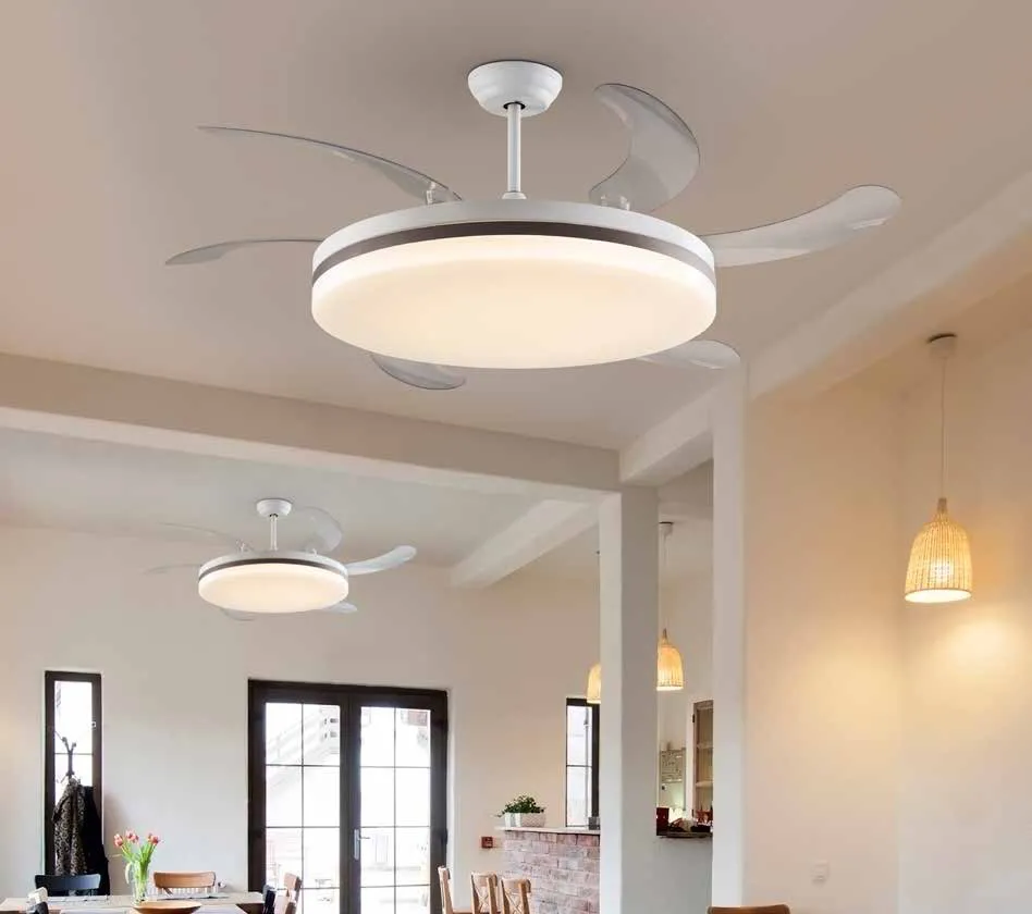 Ventilatore da soffitto Vento Maxi Schuller in un soggiorno