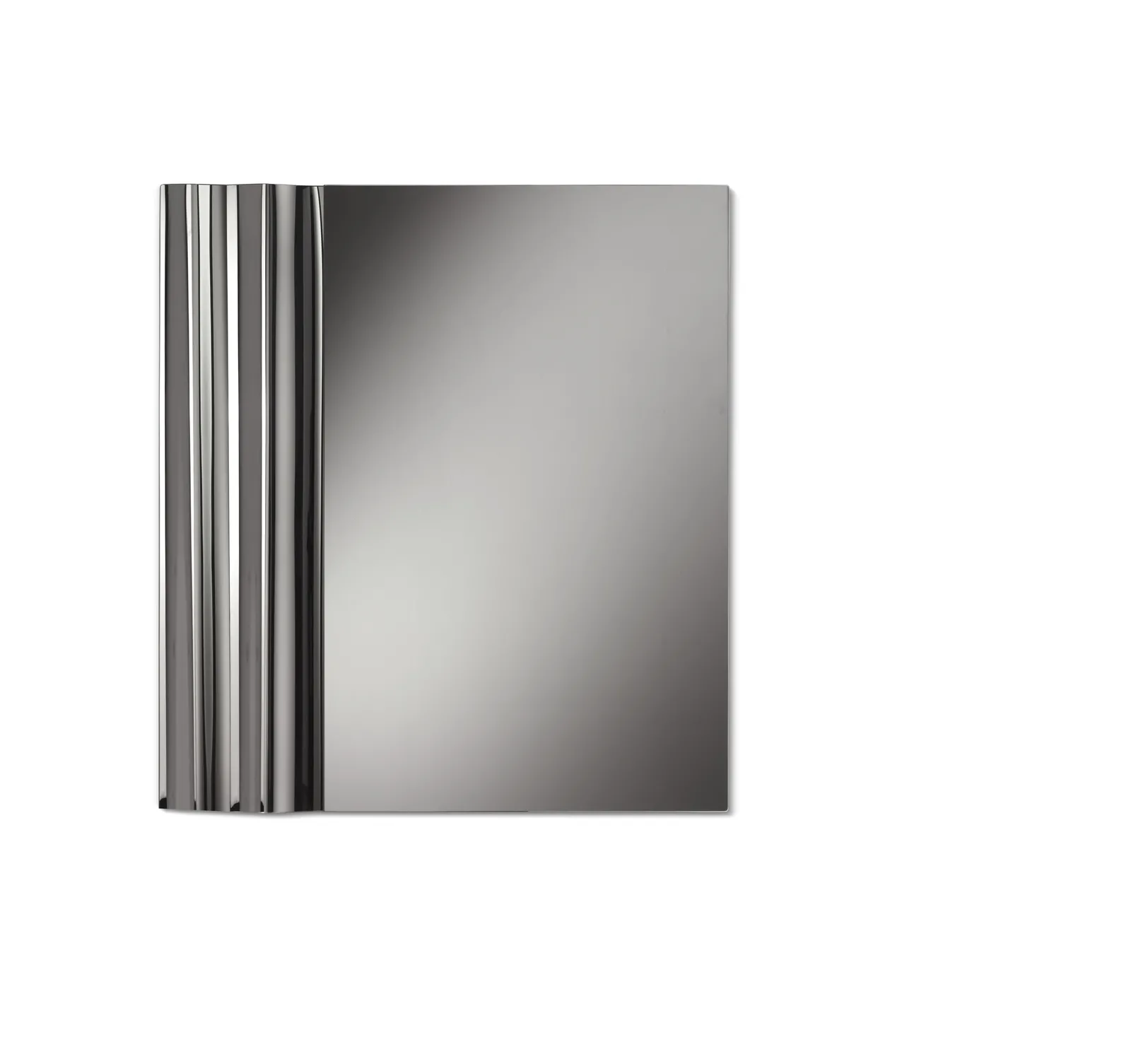 Specchio quadrato Focus Stones in vetro fumé su fondo bianco