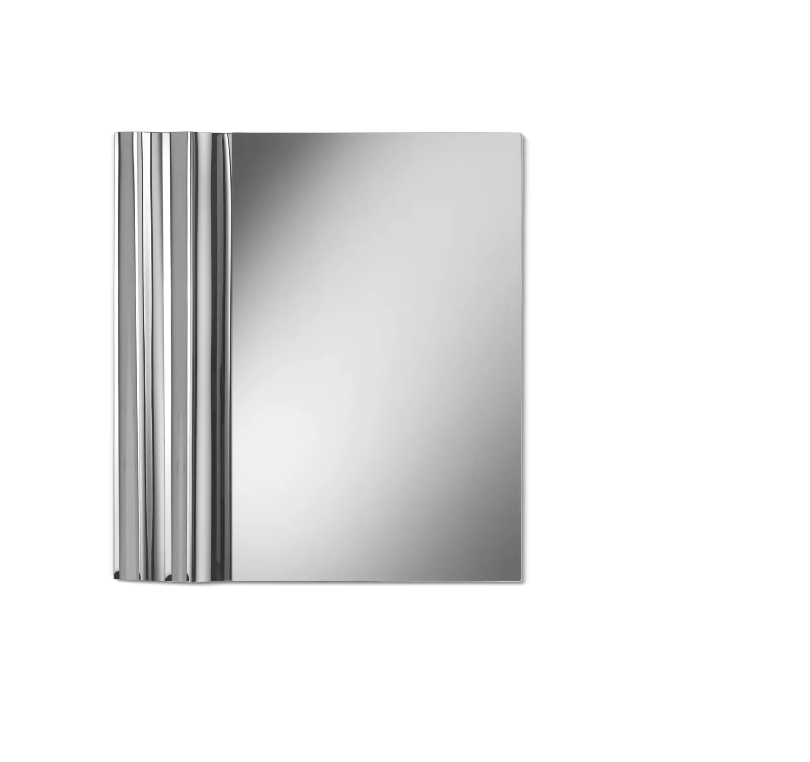 Specchio Focus Stones argento con fascia laterale, su fondo bianco