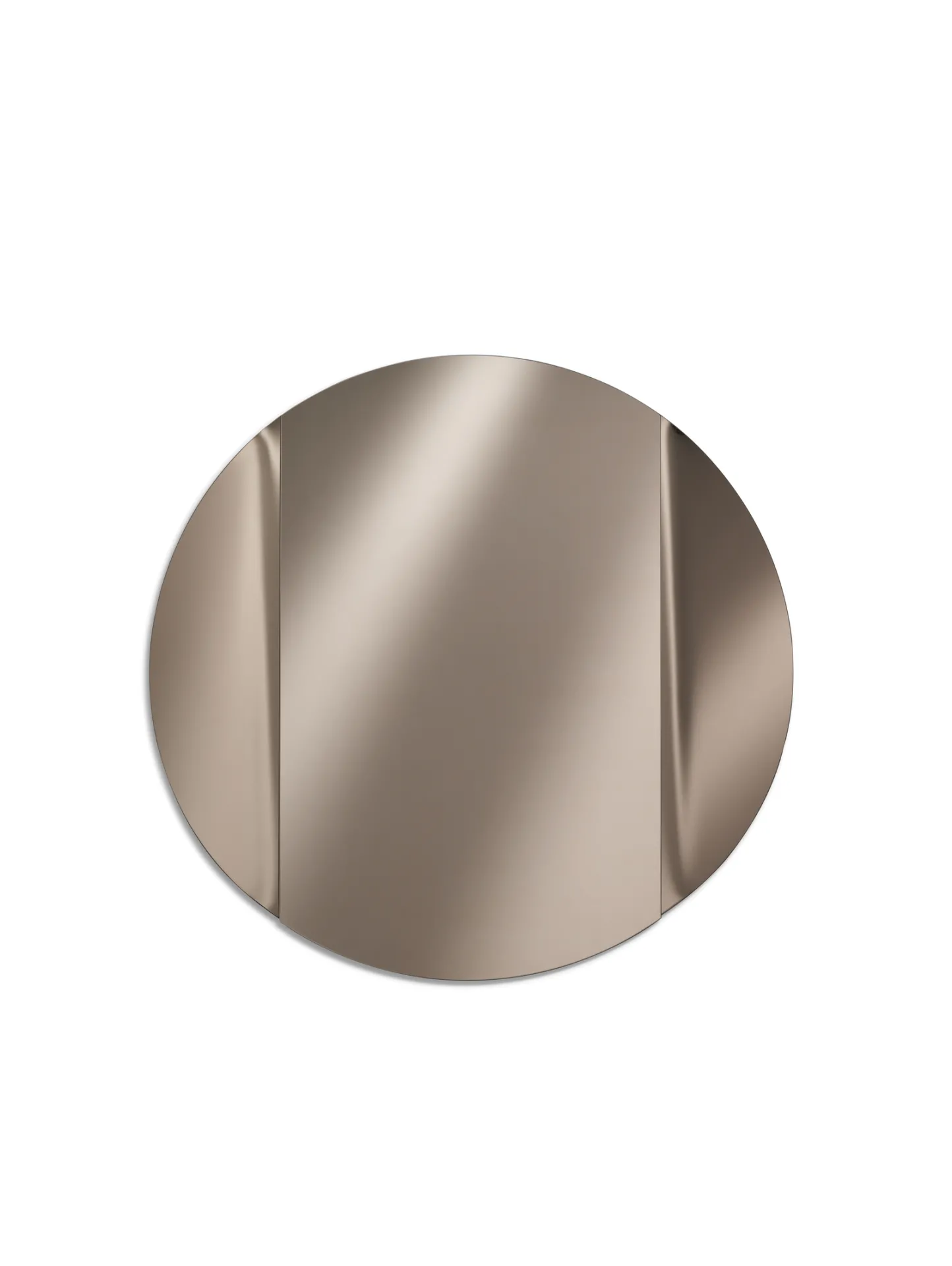 Specchio rotondo Anubi Stones in finitura bronzo su fondo bianco