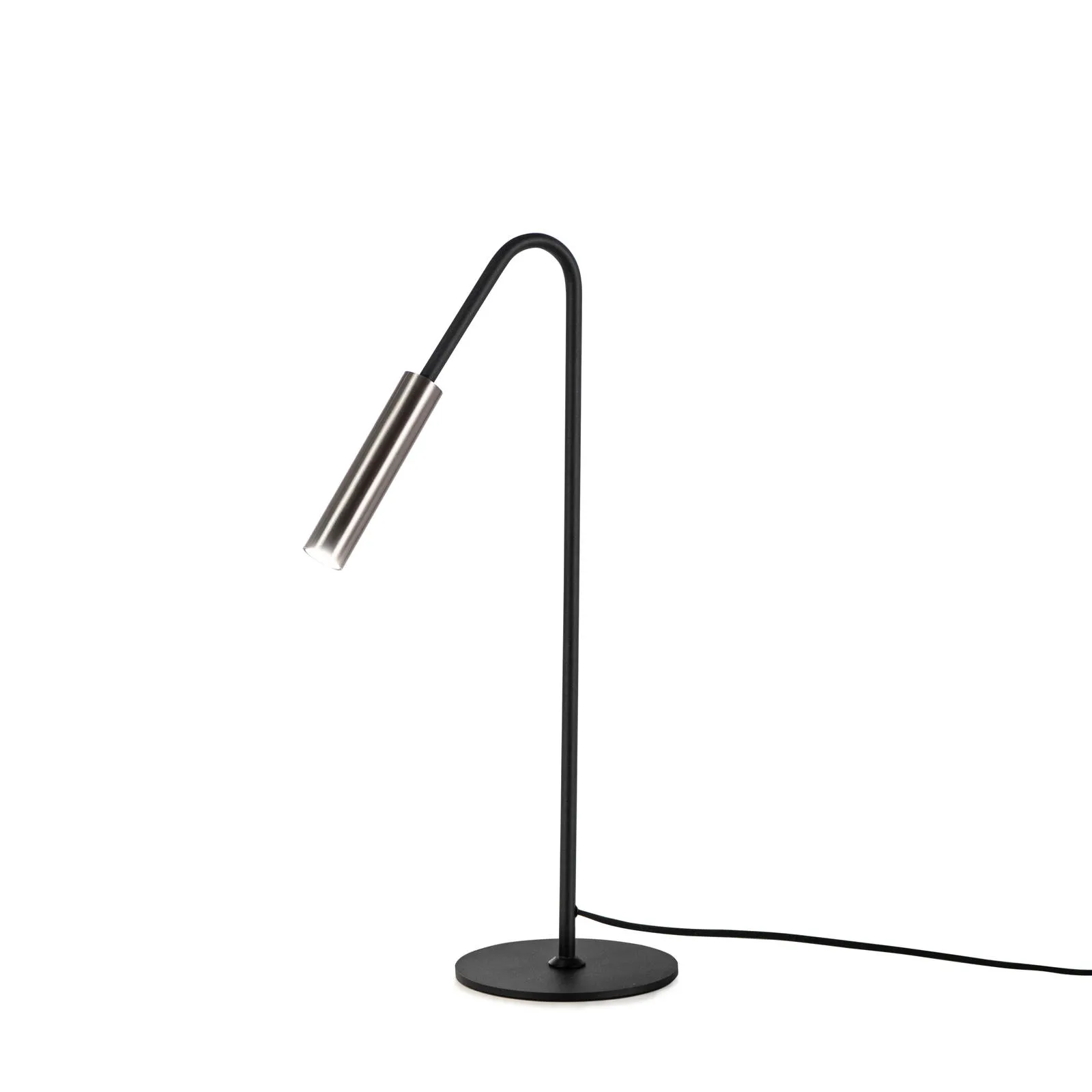 Lampada da tavolo Vega Stones con paralume a tubo su fondo bianco