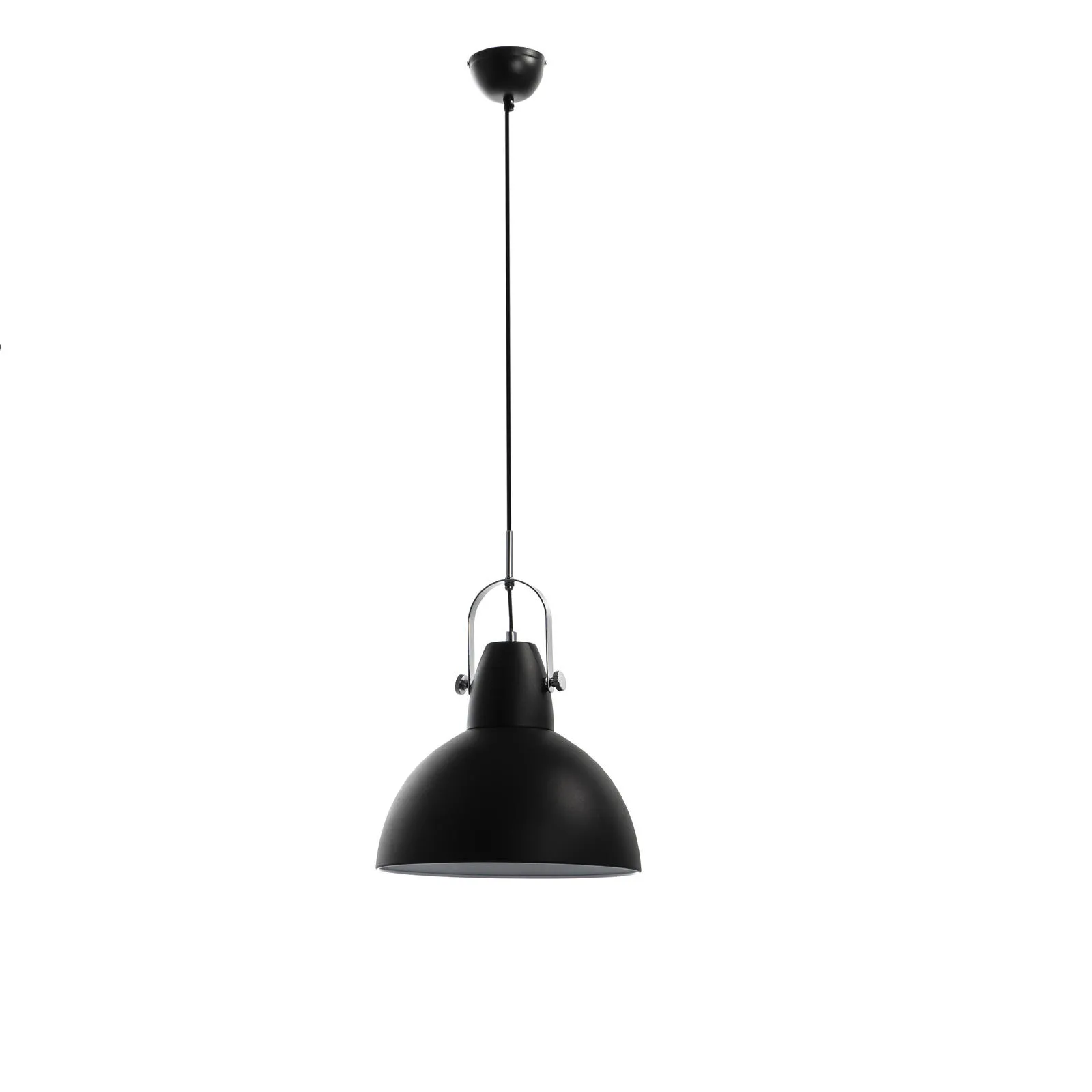 Lampada a sospensione Kande Stones nera su fondo bianco