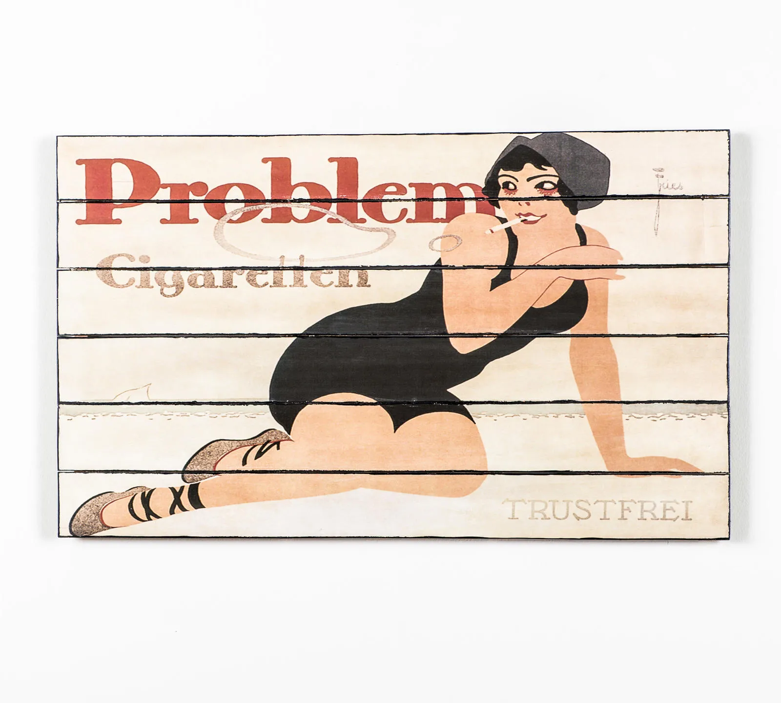 Pannello orizzontale Cigaretten Stones con ragazza anni Venti in costume da bagno nero