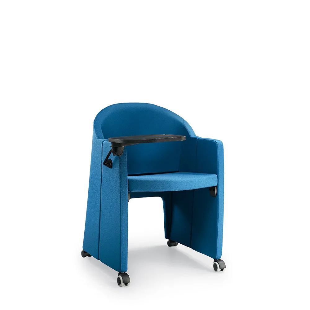 Poltroncina Square Compir blu con tavoletta scrittoio