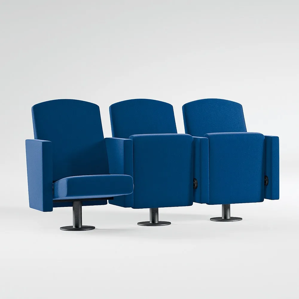 Fila di tre poltrone Aura Premium 500 Compir con tavoletta di scrittura