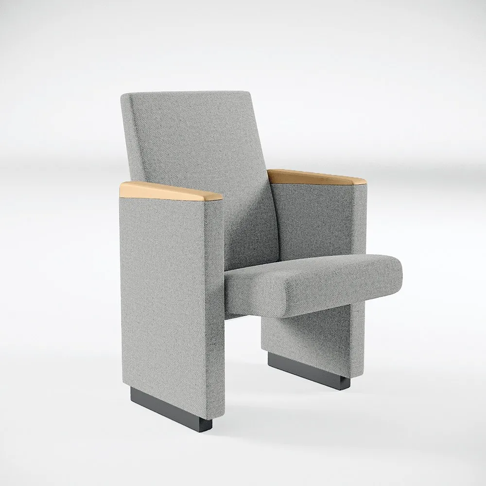 Poltrona Aura Premium 200 Compir grigio chiaro con schienale squadrato