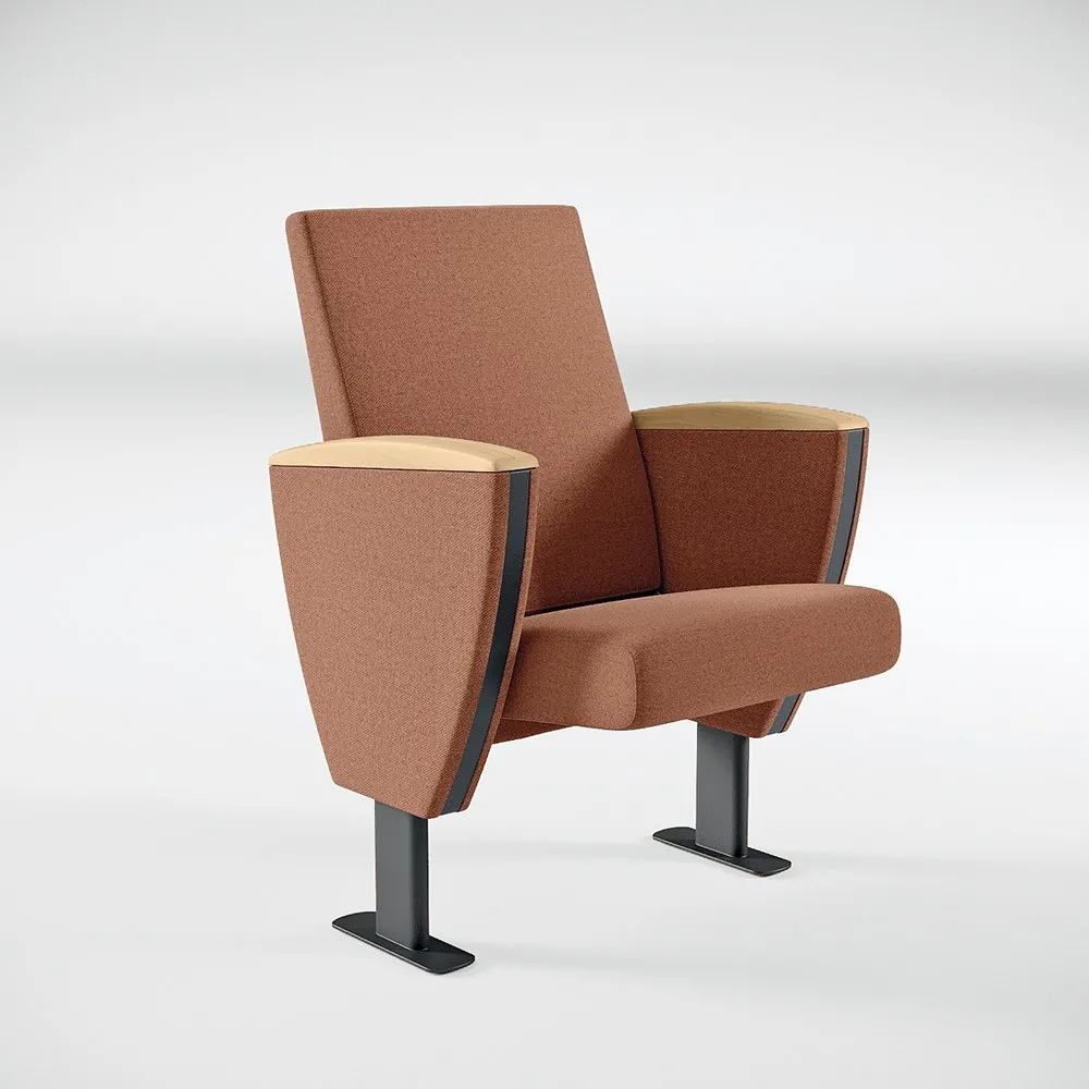 Poltrona Aura 100 Compir color terracotta con schienale squadrato