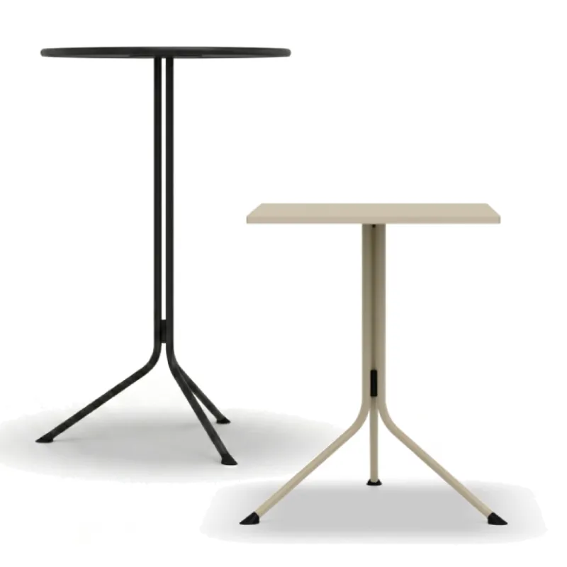 Tavolini fissi Lemon Unisit, alto tondo nero e basso quadrato beige