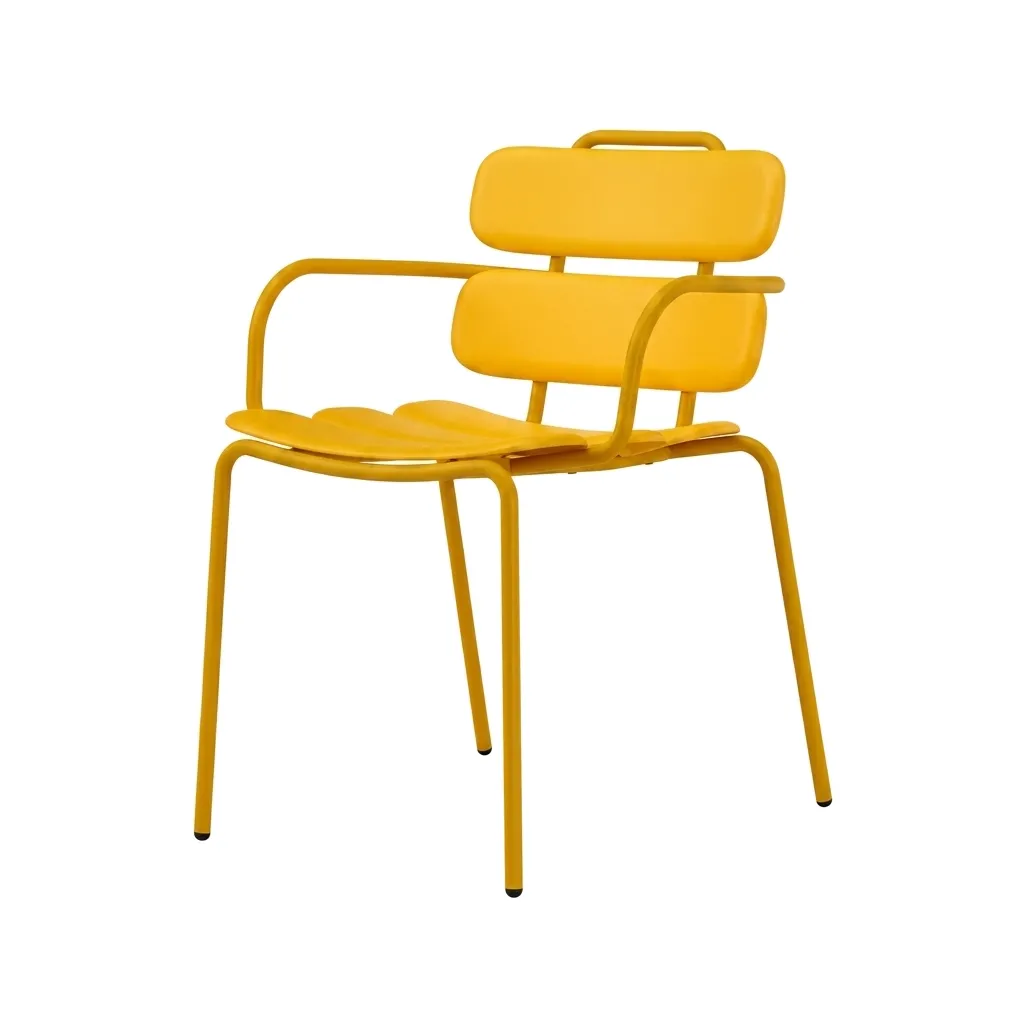 Sedia a doghe Lemon Unisit gialla con braccioli