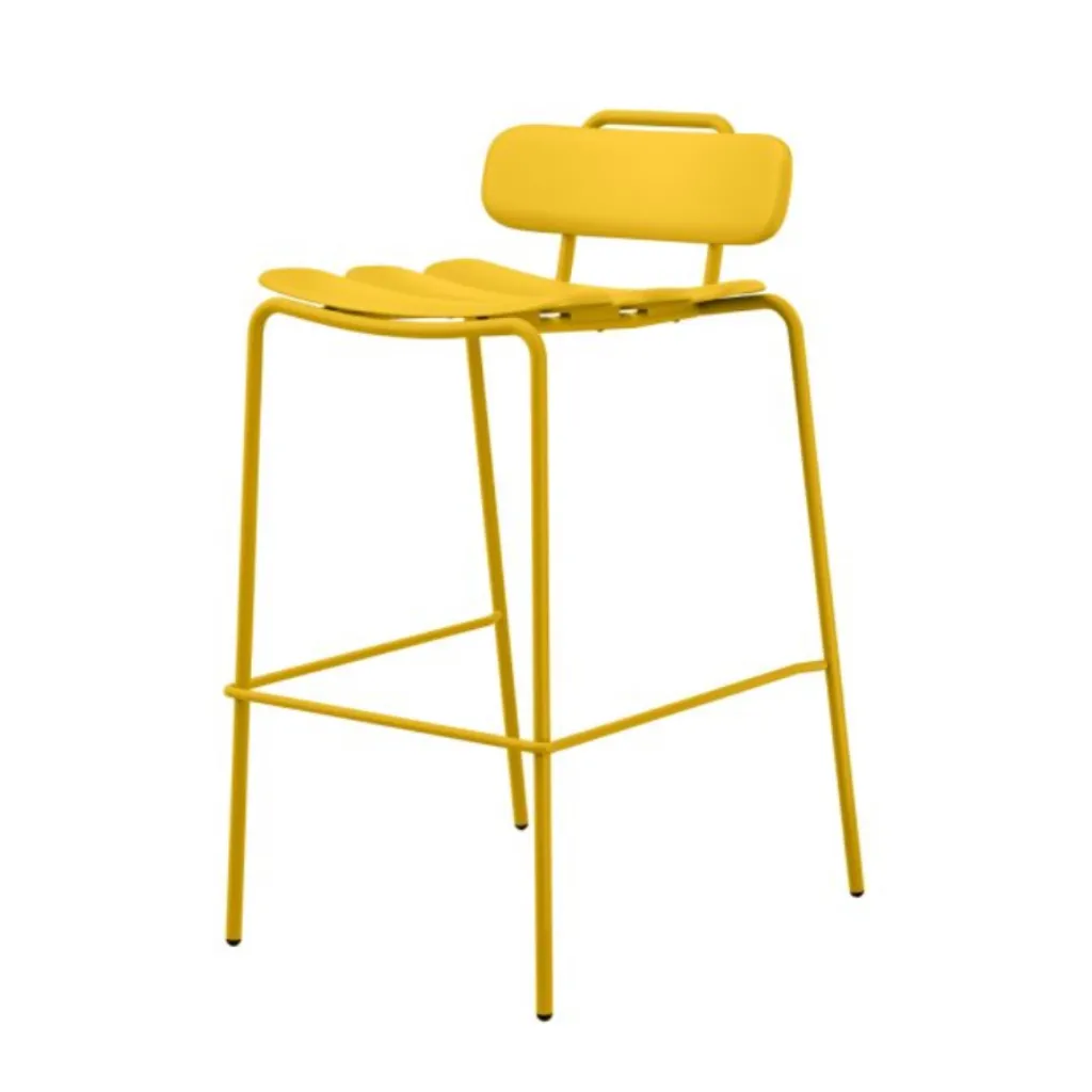 Sgabello alto Lemon Unisit giallo con poggiapiedi