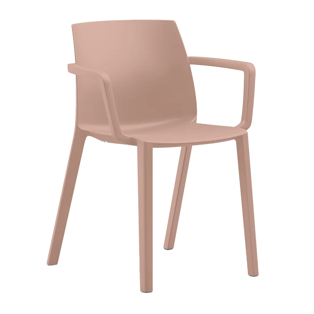 Sedia Dora Unisit rosa powder con braccioli