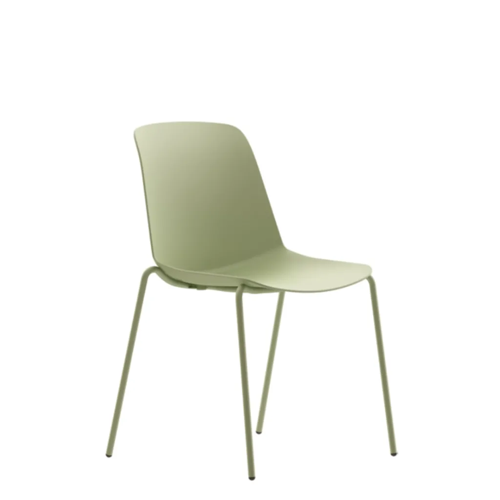 Sedia Luna Unisit verde a quattro gambe
