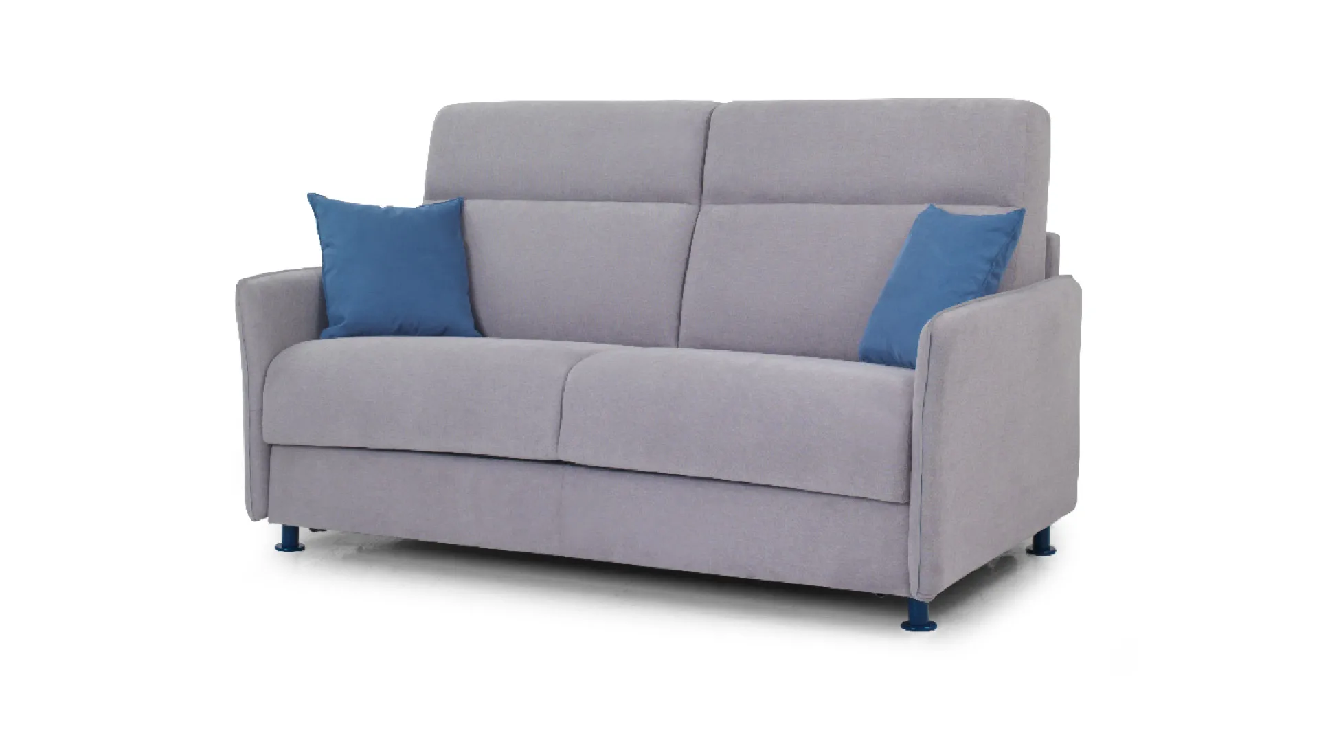 Divano letto Zara Special Aerre Divani grigio lilla con cuscini blu