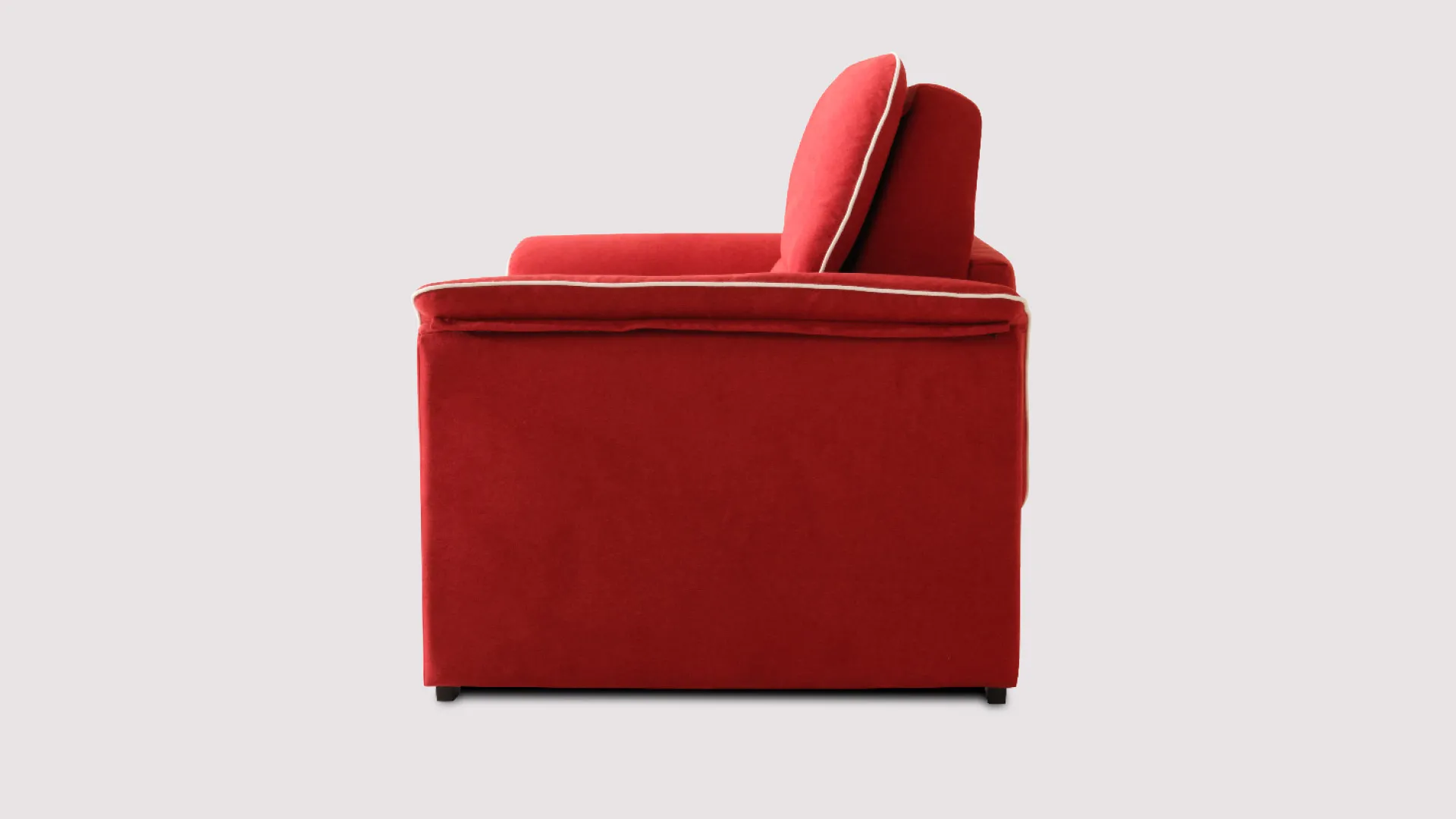 Fianco del divano letto Megan Aerre Divani rosso con bracciolo sagomato
