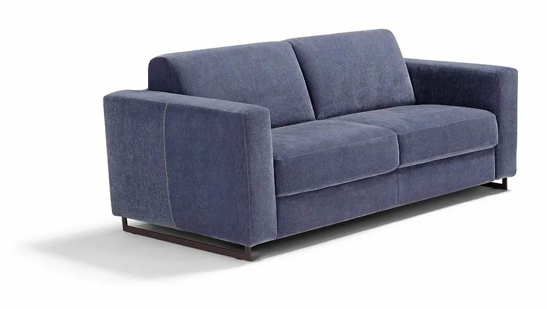 Divano letto Modular Standard Dienne con braccioli dritti e piedi in metallo scuro