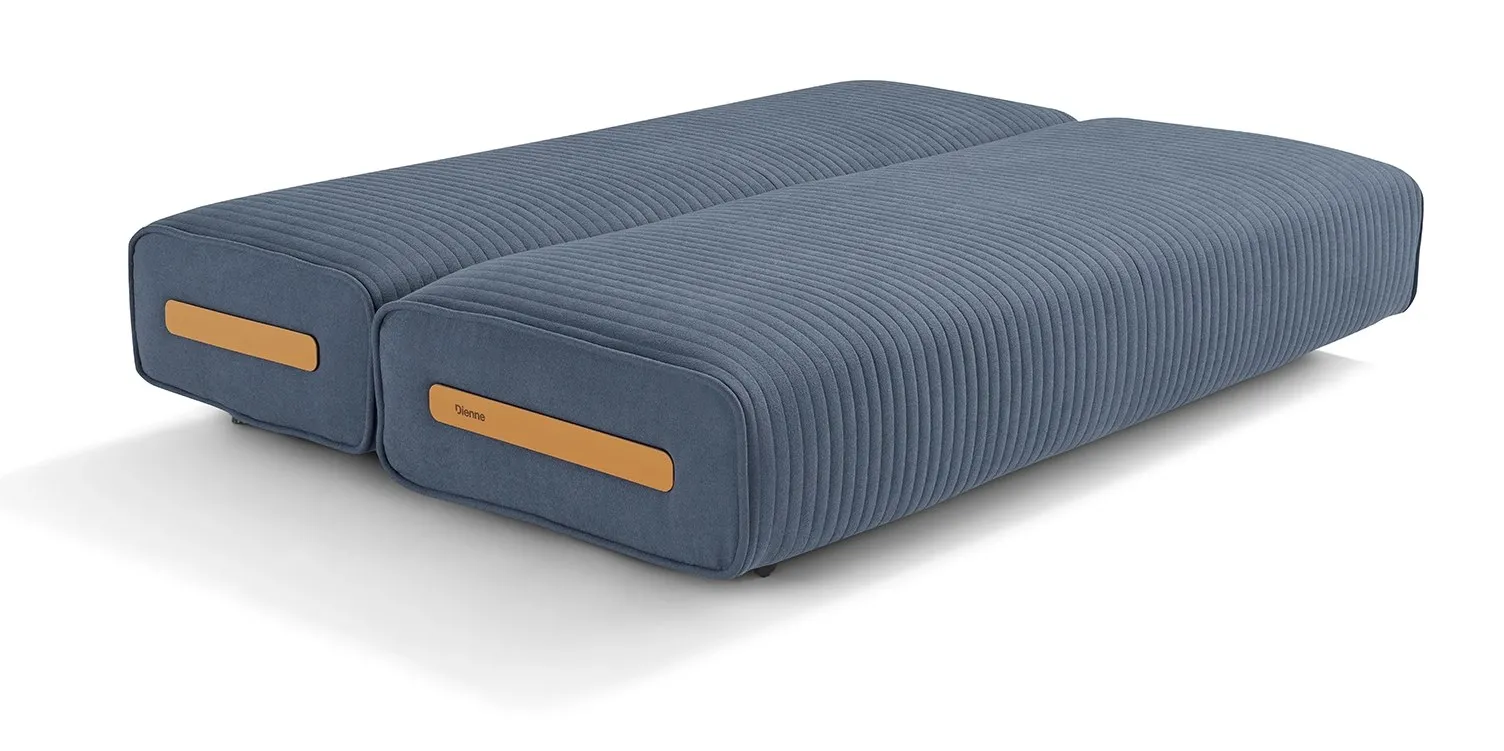 Divano letto Link Dienne completamente aperto con i due blocchi affiancati