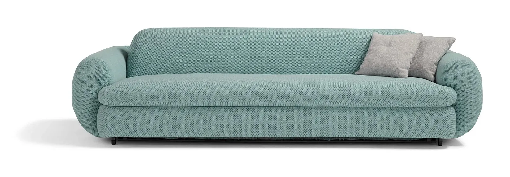 Divano letto Curvi Dienne in tessuto bi-elastico visto di fronte