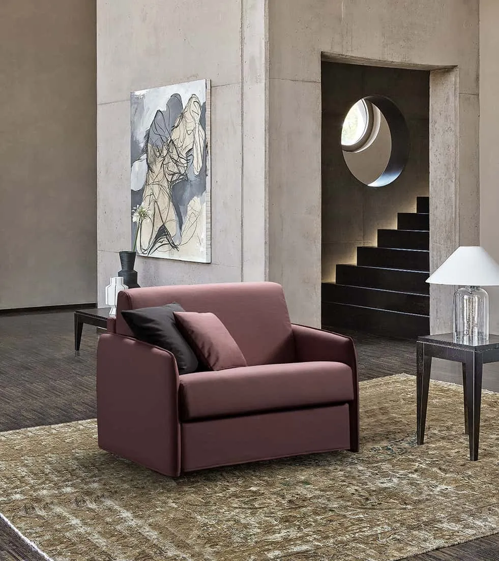 Poltrona letto Riva Rosini color vinaccia