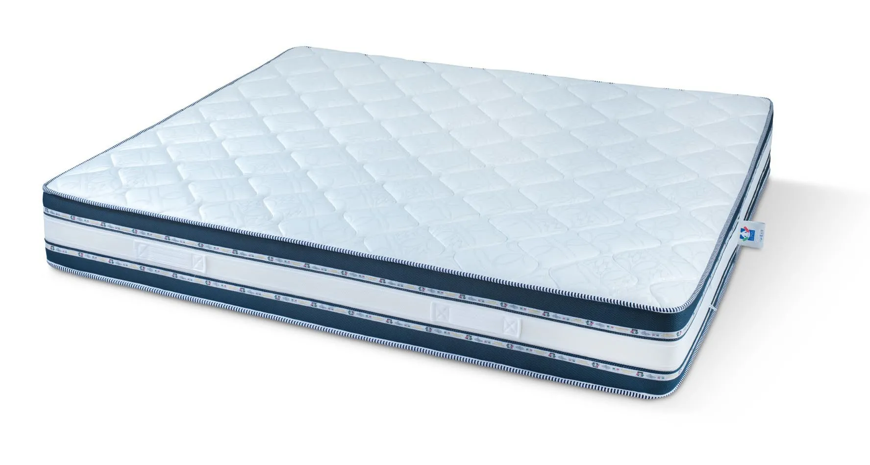 Materasso memory Fantasma Imba con rivestimento trapuntato bianco e blu