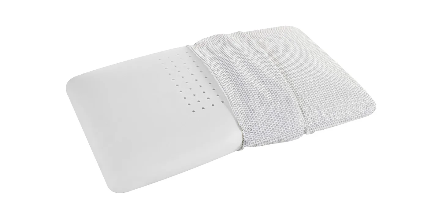 Guanciale MagniCool 3D Standard Magniflex con fodera abbassata sulla lastra forata
