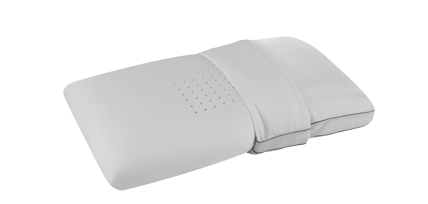 Guanciale Superiore Deluxe Maxi Magniflex sfoderato a metà, con lastra forata