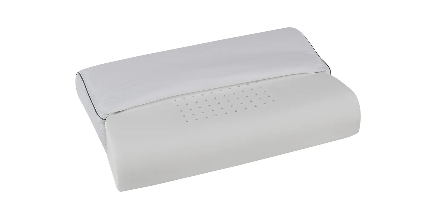 Guanciale Superiore Deluxe Wave Magniflex con la fodera aperta sulla lastra forata