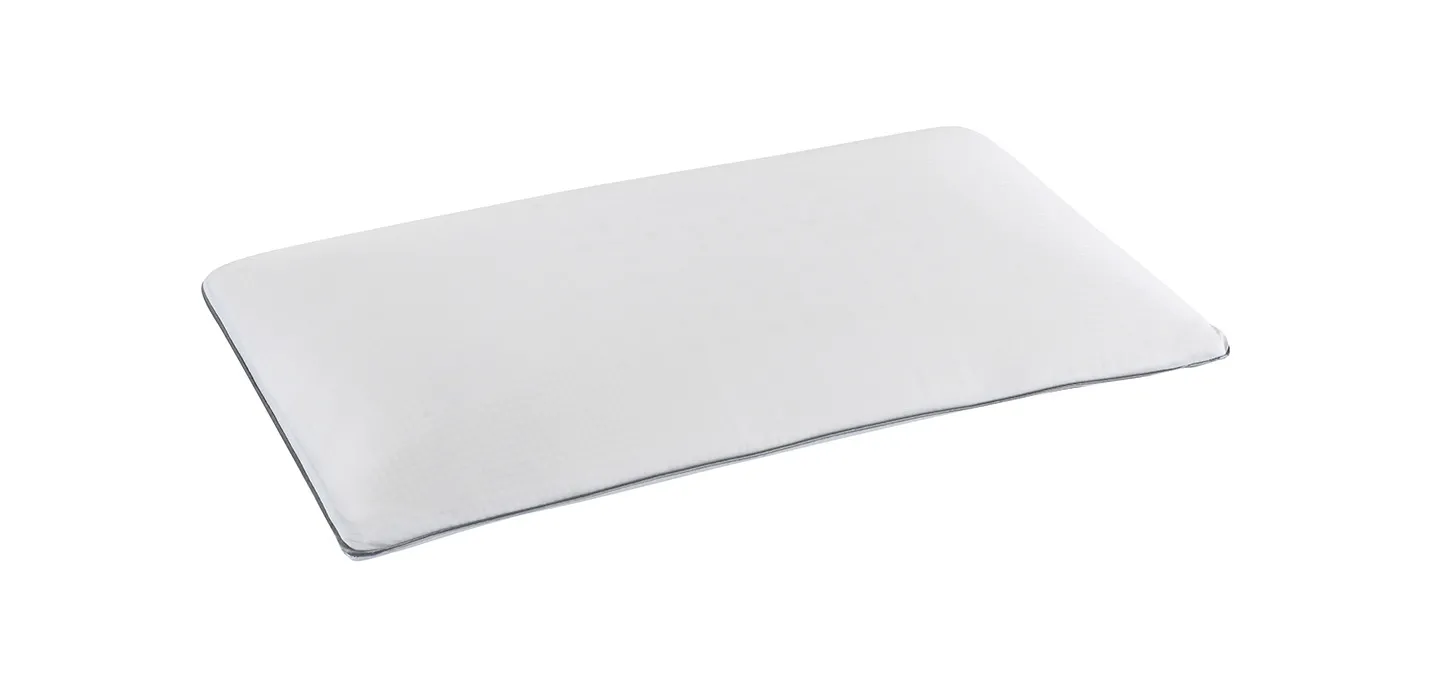 Guanciale basso Superiore Flat Magniflex con fodera chiara e bordino