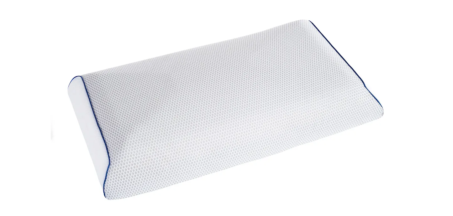 Guanciale MagniStretch Pillow L Magniflex con fodera bianca e profilo blu