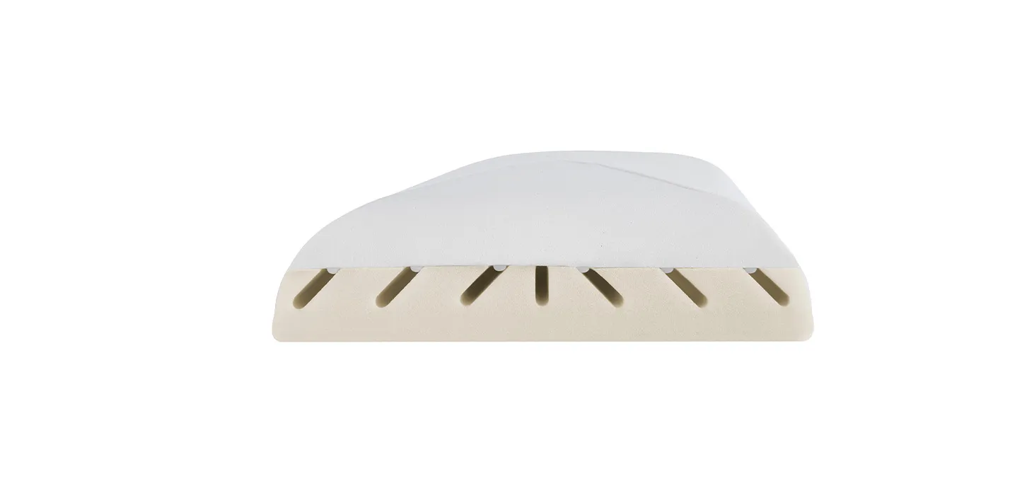 Sezione del guanciale MagniStretch Pillow L Magniflex con i tagli inclinati nell'Eliosoft