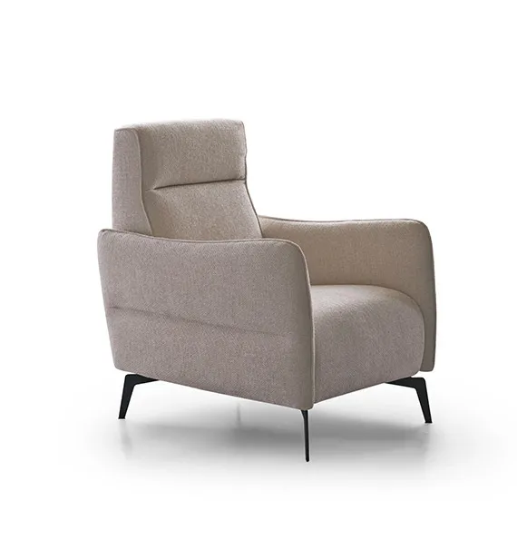 Poltrona Parker Aerre Divani grigio tortora con fascia poggiatesta