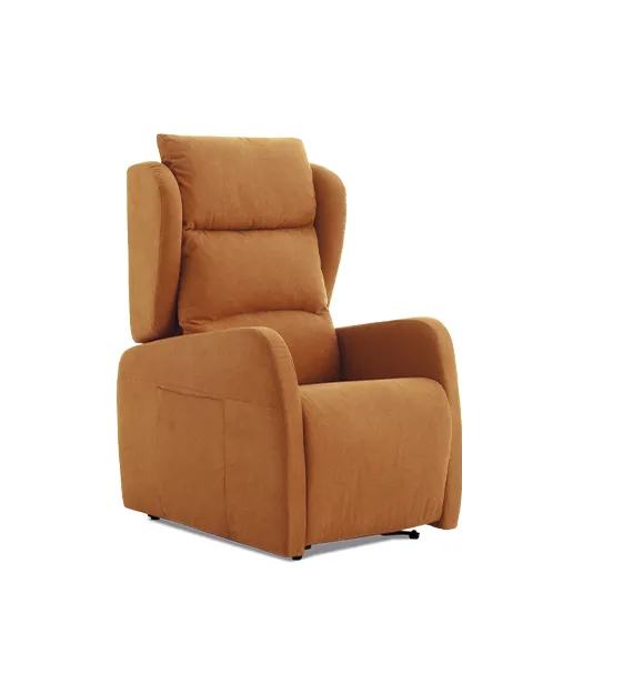 Poltrona relax Lara Aerre Divani arancio con poggiatesta, chiusa