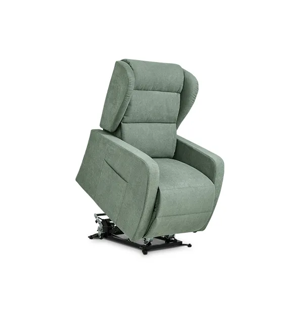 Poltrona relax Marzia Aerre Divani verde salvia con seduta sollevata