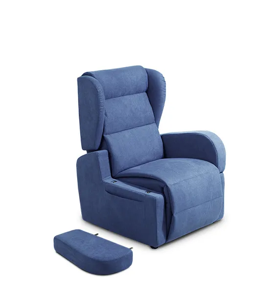 Poltrona relax Carla Aerre Divani blu con cuscino aggiuntivo