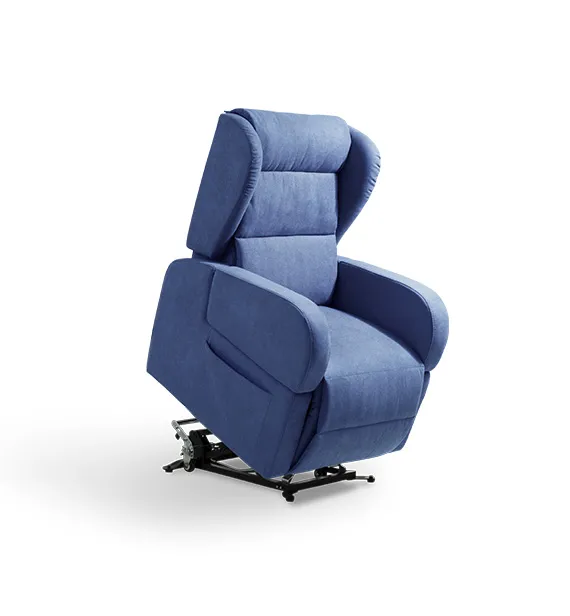 Poltrona relax Carla Aerre Divani blu con seduta sollevata