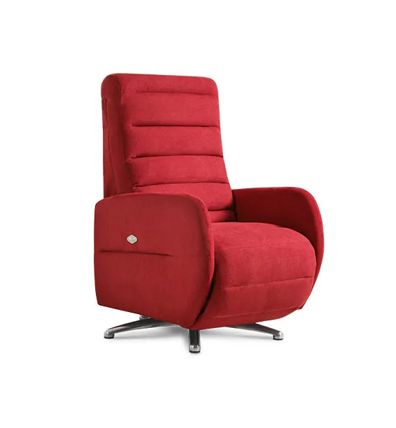 Poltrona relax Hope Aerre Divani rossa su base a cinque razze