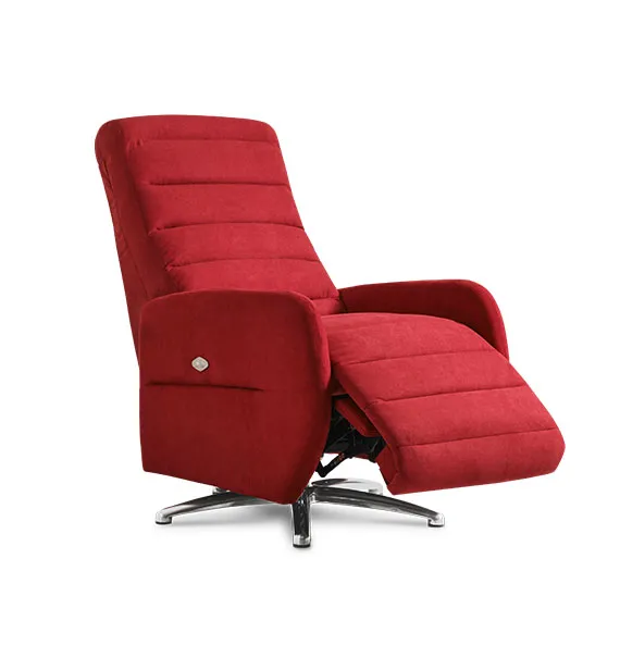 Poltrona relax Hope Aerre Divani rossa con poggiapiedi aperto