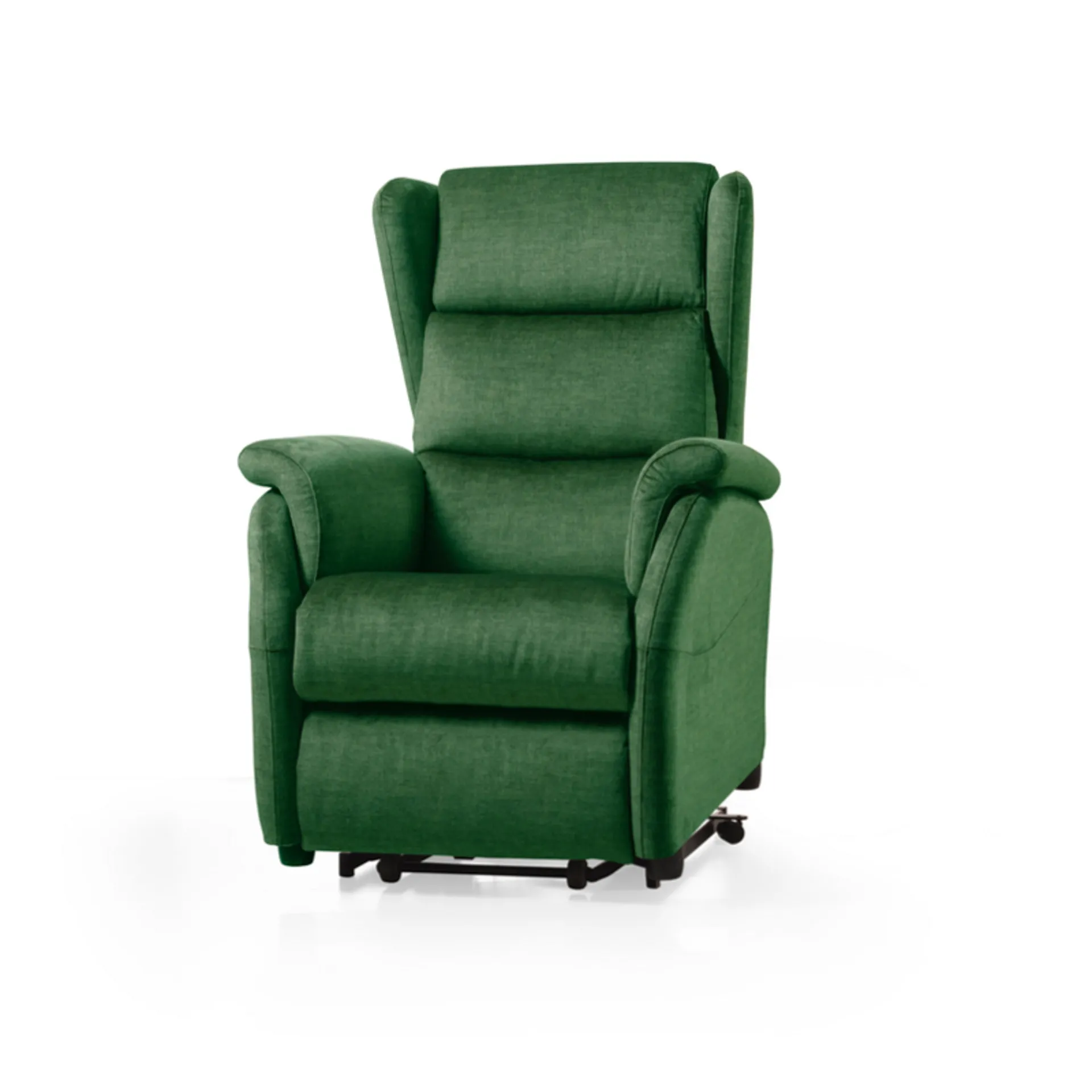 Poltrona alzapersona Cardio Lift Brima Italia verde in posizione seduta